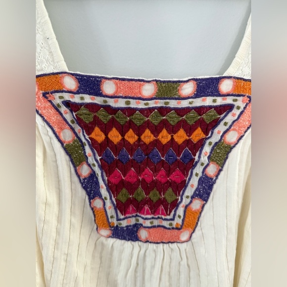 Urban Outfitters Tank Top Loose Boho Hippie Multi Color Pattern Cream Size M - Picture 4 of 7